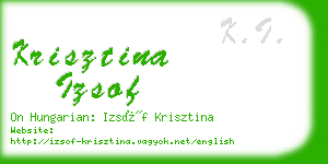 krisztina izsof business card